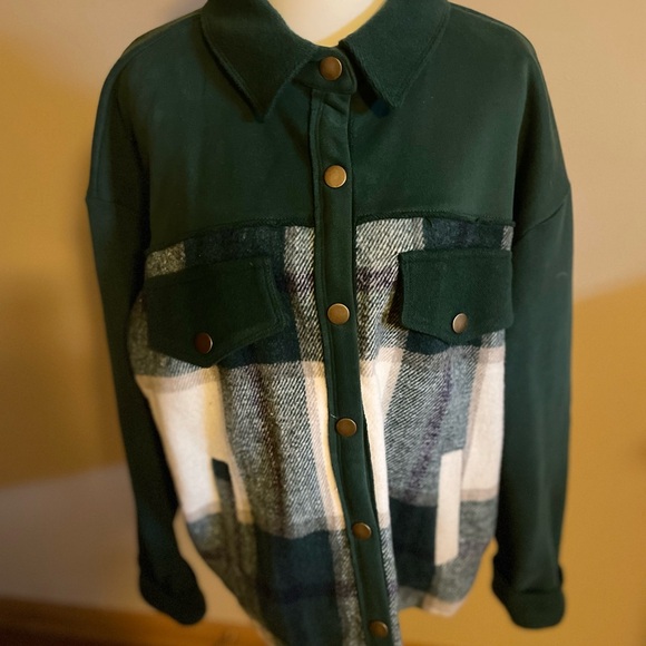 Ces Femme Dark Green Plaid Jacket - Picture 1 of 2
